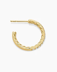 Pavé Hoop Earrings in 18K Yellow Gold with Diamonds