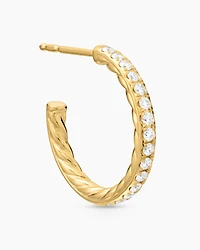 Pavé Hoop Earrings in 18K Yellow Gold with Diamonds