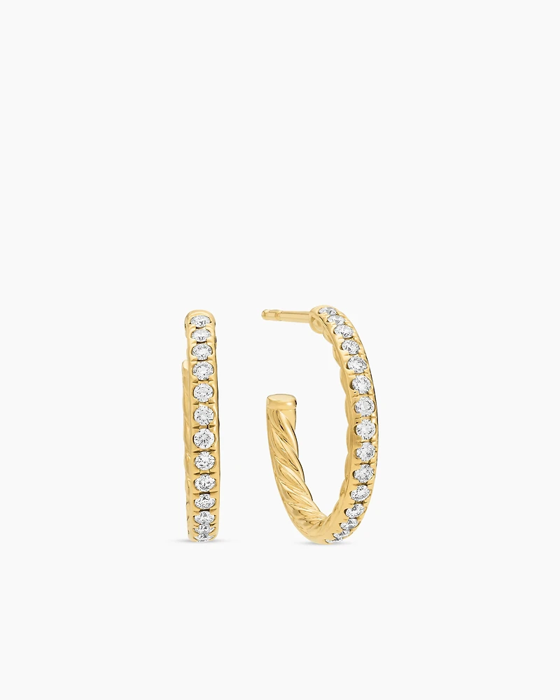 Pavé Hoop Earrings in 18K Yellow Gold with Diamonds