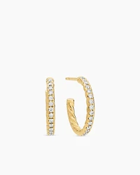 Pavé Hoop Earrings in 18K Yellow Gold with Diamonds
