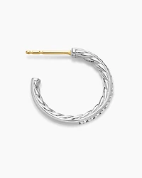 Pavé Hoop Earrings in Sterling Silver with Diamonds
