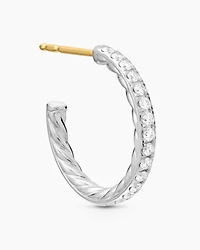 Pavé Hoop Earrings in Sterling Silver with Diamonds