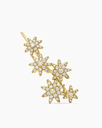 Starburst Climber Earrings in 18K Yellow Gold with Diamonds, 23mm