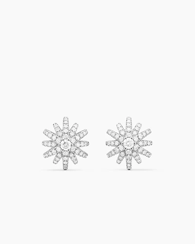 Starburst Stud Earrings in 18K White Gold with Diamonds