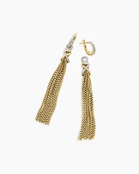 Helena Chain Tassel Earrings in 18K Yellow Gold with Diamonds, 76mm