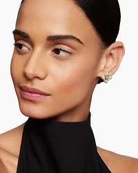 Renaissance Pearl Stud Earrings in 18K Yellow Gold with Pearls and Diamonds, 16.5mm