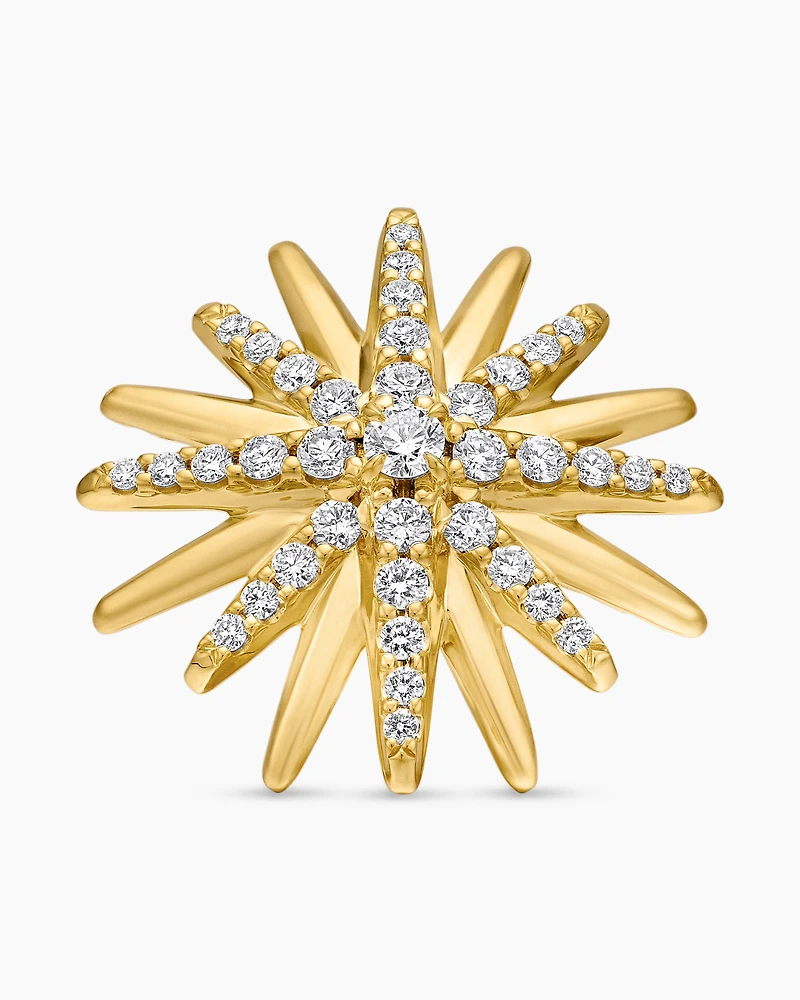 Starburst Stud Earrings in 18K Yellow Gold with Diamonds