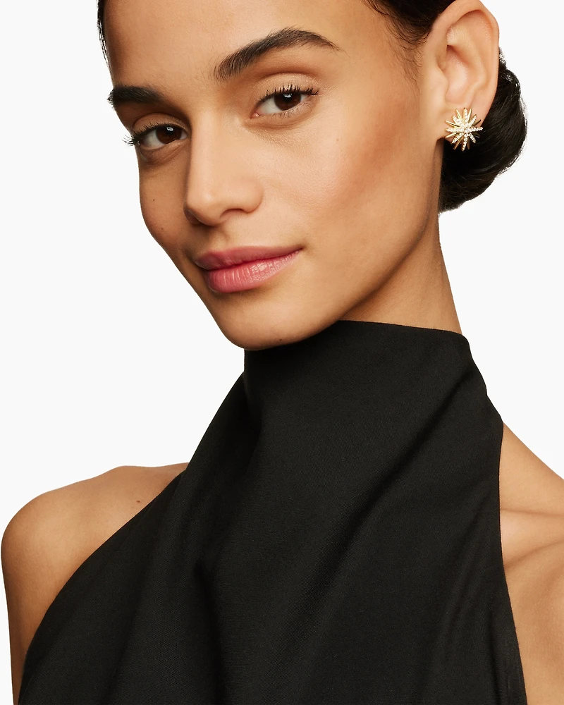 Starburst Stud Earrings in 18K Yellow Gold with Diamonds