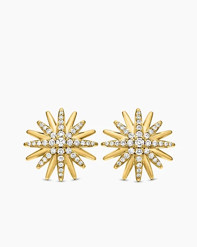Starburst Stud Earrings in 18K Yellow Gold with Diamonds