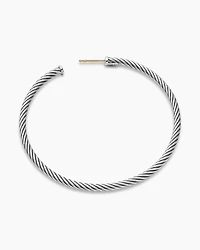Cable Hoop Earrings in Sterling Silver