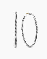 Cable Hoop Earrings in Sterling Silver