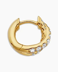 Pavé Crossover Hoop Earrings in 18K Yellow Gold with Diamonds