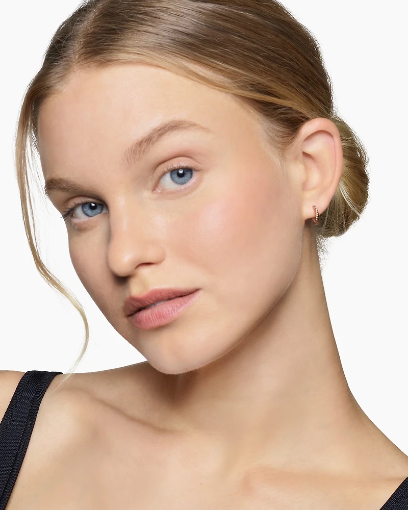 Sculpted Cable Huggie Hoop Earrings in 18K Rose Gold, 10.7mm