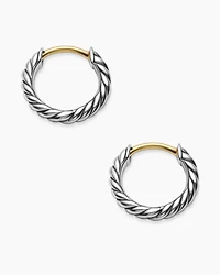 Sculpted Cable Huggie Hoop Earrings in Sterling Silver, 10.7mm