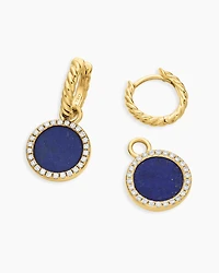 Petite DY Elements® Drop Earrings in 18K Yellow Gold with Lapis and Diamonds, 22.6mm