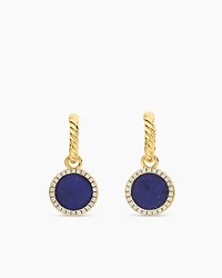 Petite DY Elements® Drop Earrings in 18K Yellow Gold with Lapis and Diamonds, 22.6mm
