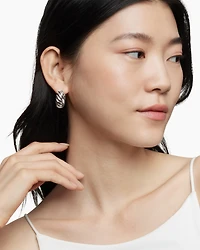 Sculpted Cable Hoop Earrings in Sterling Silver