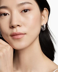 Sculpted Cable Hoop Earrings in Sterling Silver