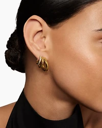 DY Mercer® Multi Hoop Earrings in 18K Yellow Gold with Diamonds, 21mm