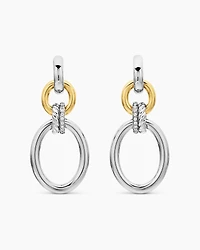 DY Mercer® Circular Drop Earrings in Sterling Silver with 18K Yellow Gold and Diamonds, 50mm