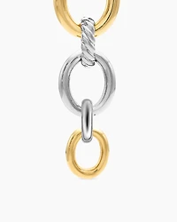 DY Mercer® Linked Drop Earrings in Sterling Silver with 18K Yellow Gold and Diamonds, 68mm