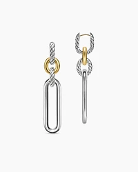 Lexington Double Link Drop Earrings in Sterling Silver with 18K Yellow Gold, 54mm