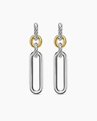 Lexington Double Link Drop Earrings in Sterling Silver with 18K Yellow Gold, 54mm