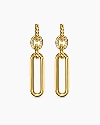 Lexington Double Link Drop Earrings in 18K Yellow Gold with Diamonds, 54mm