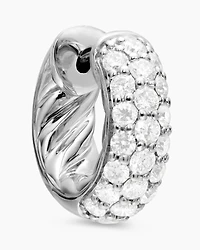 DY Mercer® Micro Hoop Earrings in Sterling Silver with Diamonds, 13.5mm