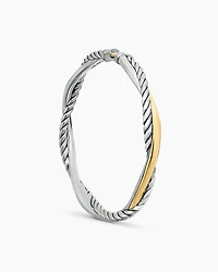 Infinity Hoop Earrings in Sterling Silver with 14K Yellow Gold, 42mm