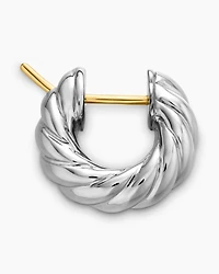 Sculpted Cable Hoop Earrings in Sterling Silver
