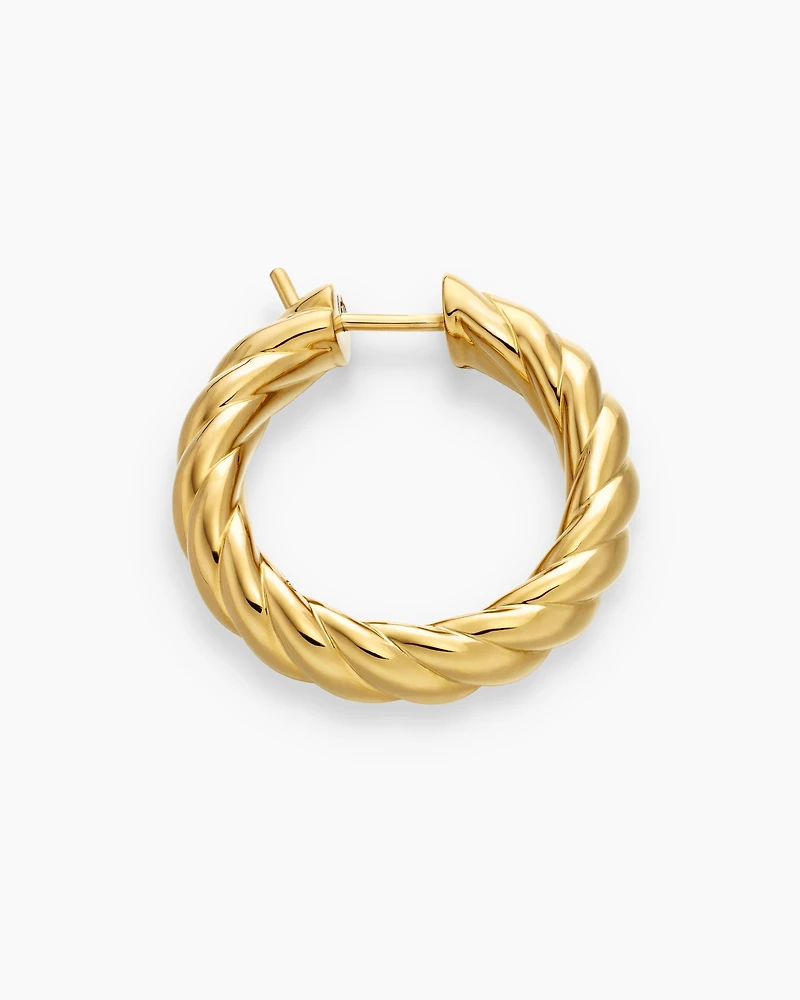 Sculpted Cable Hoop Earrings in 18K Yellow Gold