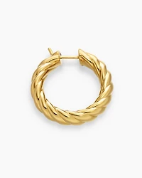 Sculpted Cable Hoop Earrings in 18K Yellow Gold