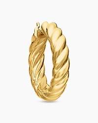 Sculpted Cable Hoop Earrings in 18K Yellow Gold