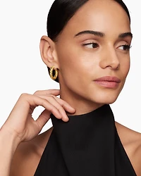 Sculpted Cable Hoop Earrings in 18K Yellow Gold