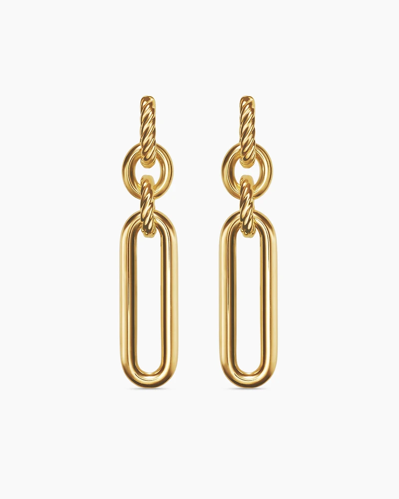 Lexington Double Link Drop Earrings in 18K Yellow Gold, 53mm