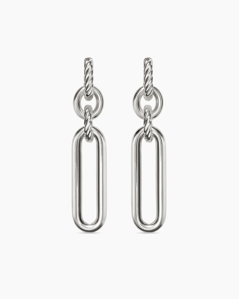 Lexington Double Link Drop Earrings in Sterling Silver, 53mm