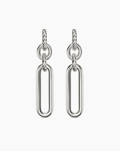 Lexington Double Link Drop Earrings in Sterling Silver, 53.5mm