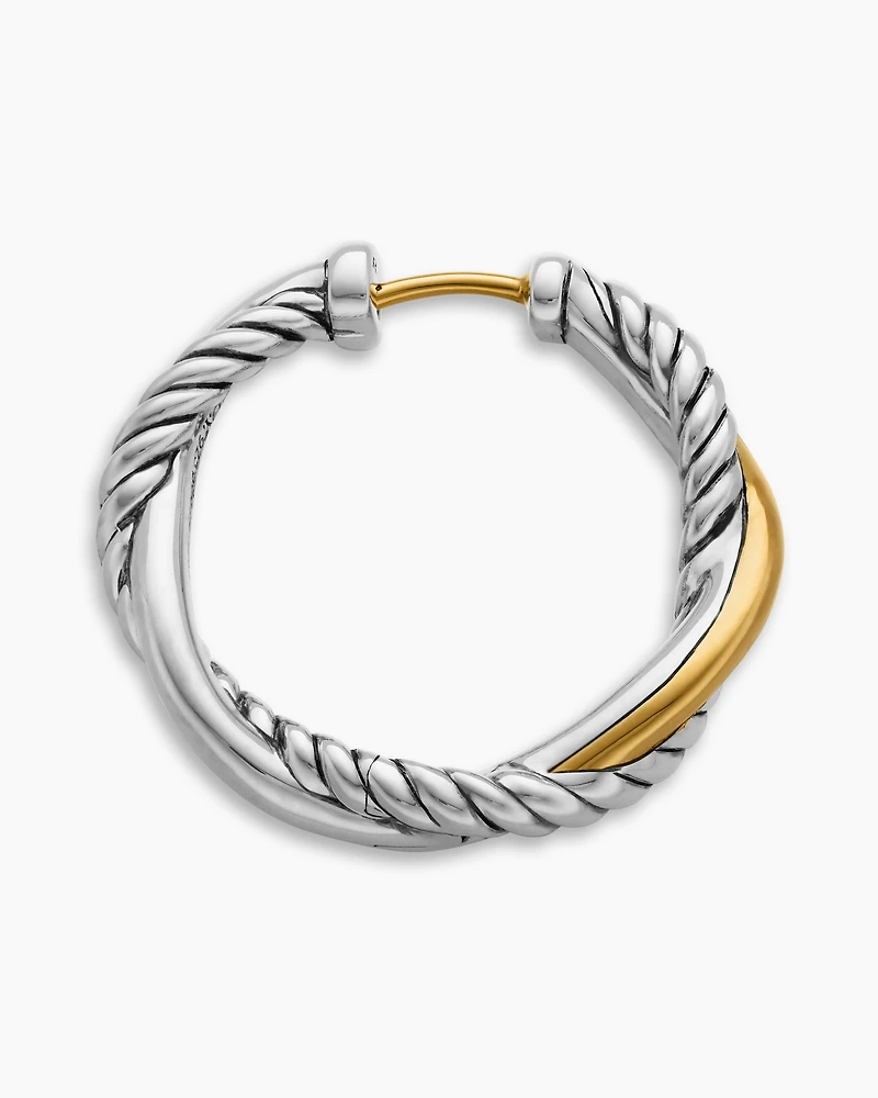 Petite Infinity Hoop Earrings in Sterling Silver with 14K Yellow Gold, 17.3mm