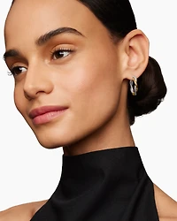 Petite Infinity Hoop Earrings in Sterling Silver with 14K Yellow Gold, 17.3mm