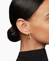 Petite Infinity Hoop Earrings in 18K Yellow Gold with Diamonds, 17.3mm