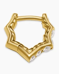 Zig Zag Stax™ Huggie Hoop Earrings in 18K Yellow Gold with Diamonds, 13mm