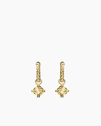 Petite Chatelaine® Drop Earrings in 18K Yellow Gold with Champagne Citrine, 5mm