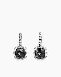 Albion® Drop Earrings in Sterling Silver with Black Onyx and Diamonds, 10mm