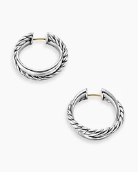 Crossover Hoop Earrings in Sterling Silver