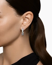 Crossover Hoop Earrings in Sterling Silver