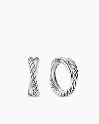 Crossover Hoop Earrings in Sterling Silver