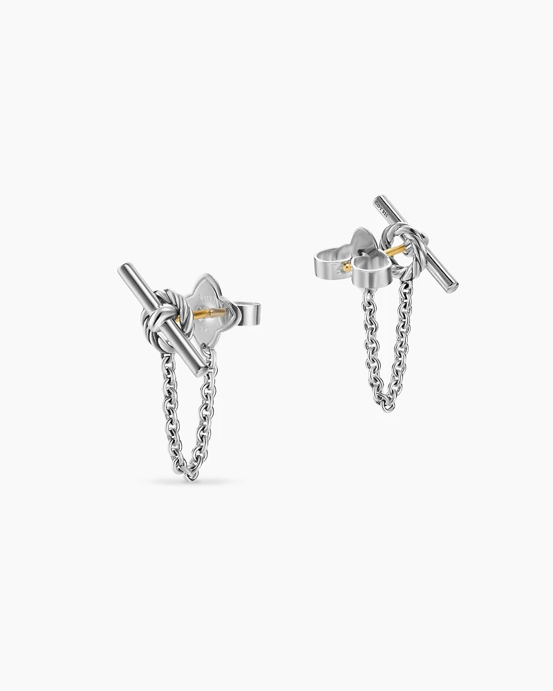 DY Mercer® Petite Toggle Chain Stud Earrings in Sterling Silver, 38.2mm