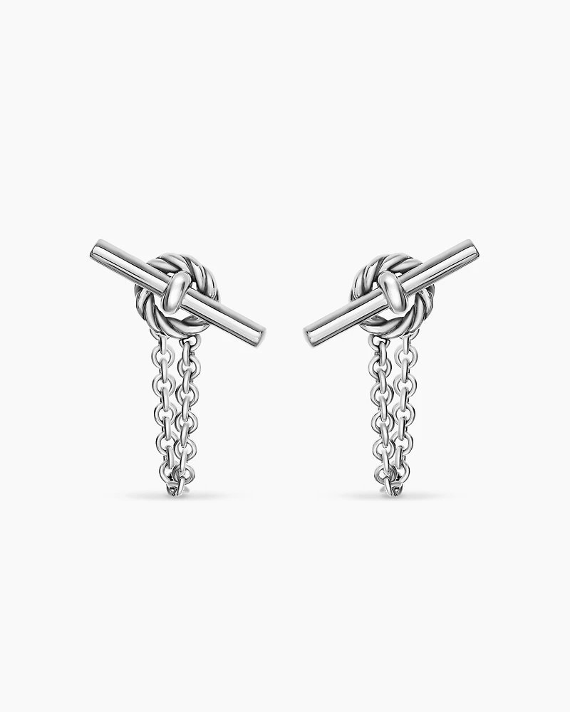 DY Mercer® Petite Toggle Chain Stud Earrings in Sterling Silver, 38.2mm