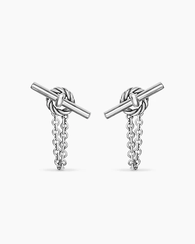 DY Mercer® Petite Toggle Chain Stud Earrings in Sterling Silver, 38.2mm